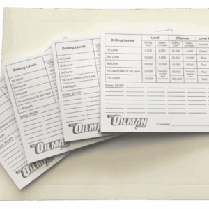 Stack of printed betting slips on a table.